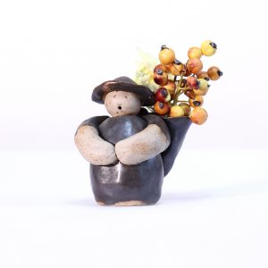 Father and Child: Picking Flowers (Small) Clay Father and Child