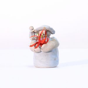 Father and Child Flowering Offering (Small) Clay Father and Child